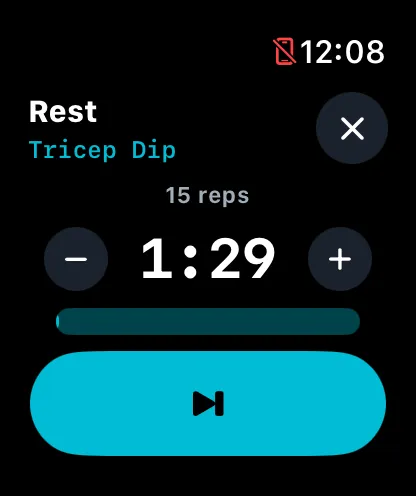 The Apple Watch rest timer (iOS)